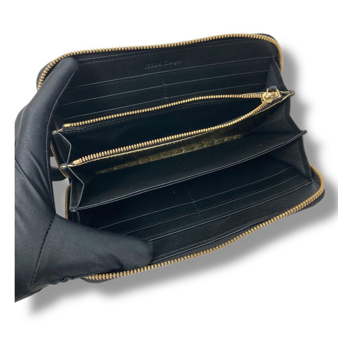 ✨良品✨池田工芸　クロコダイル　シャイニング 長財布　ラウンドファスナー 金具