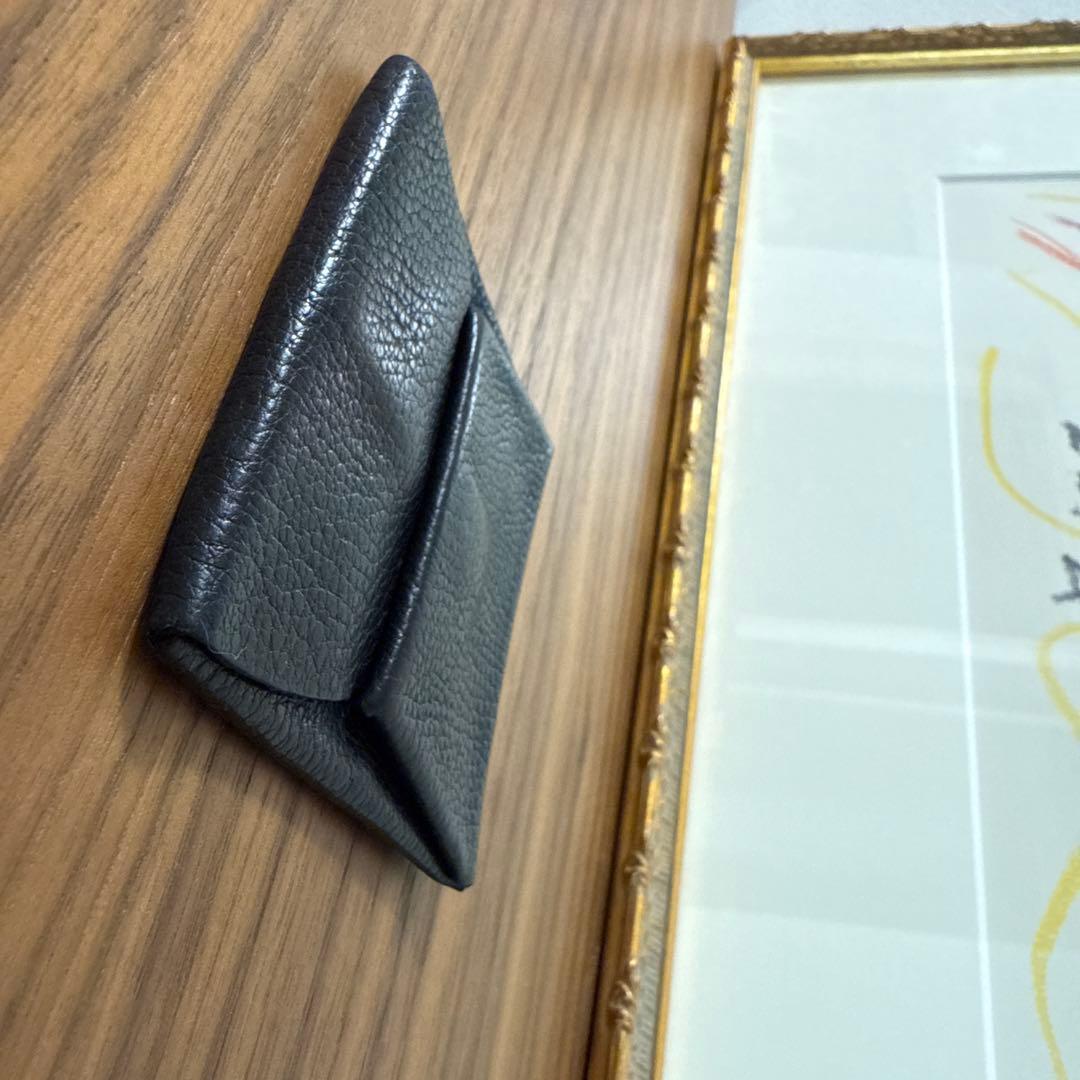 エルメスHERMES バスティア ケース ブラック Bastia シボ革黒