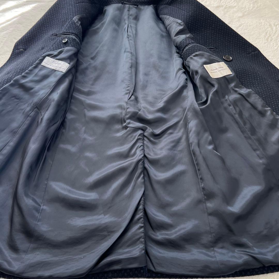 【美品】ユニバーサルランゲージ カノニコ ダブルチェスターコートS バーズアイ