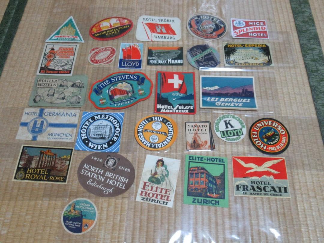 極希少 1925年頃◆27種類 合計139枚 世界各国 ホテルトラベルステッカー