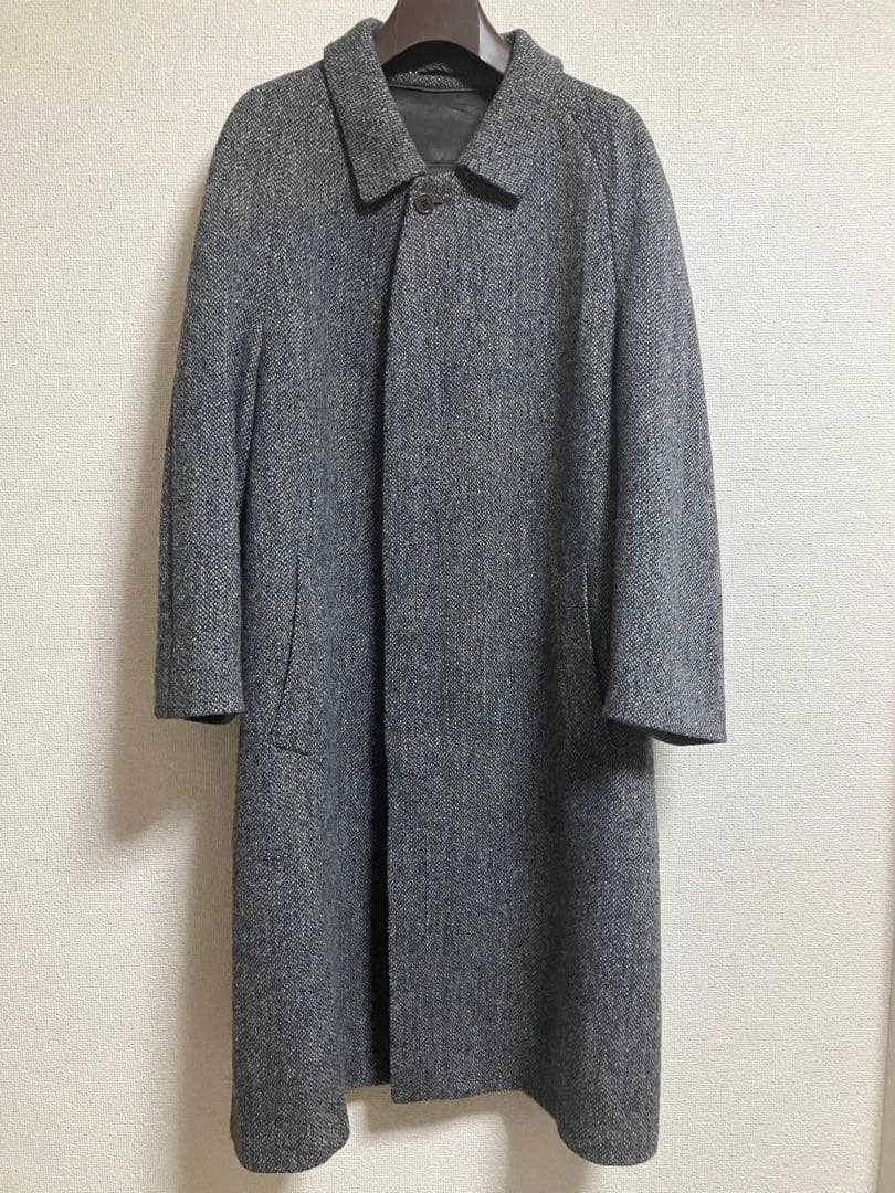 Harris Tweed ロングコート グレー ハリスツイード