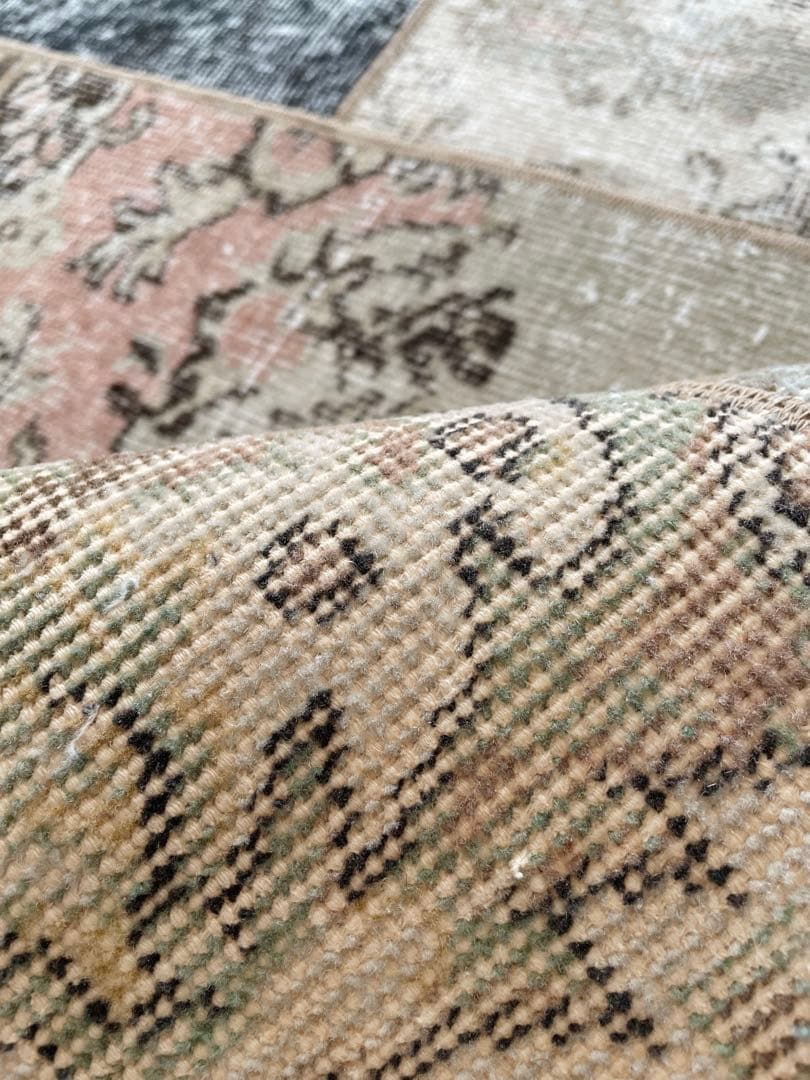 【3日間だけ値下げ】②未使用 トルコ　ラグ　パッチワーク　ヴィンテージ　絨毯