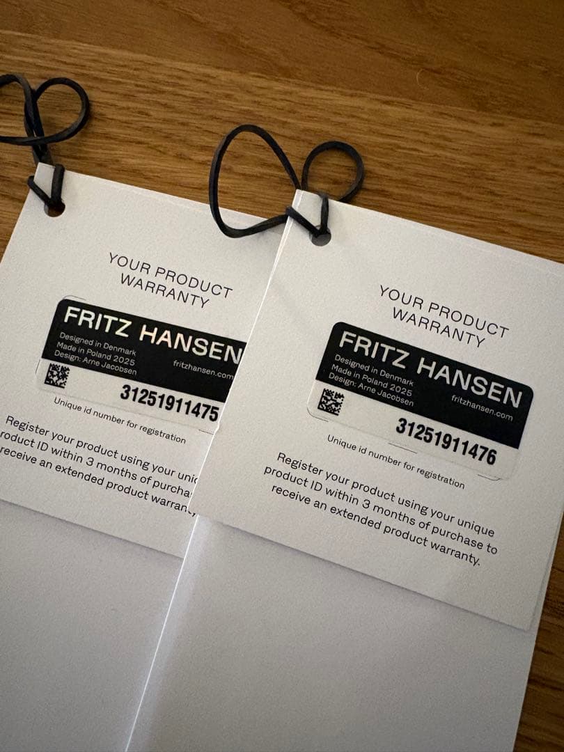 【最終値下げ】フリッツハンセン セブンチェア　ホワイト2つセット　バラ売り可