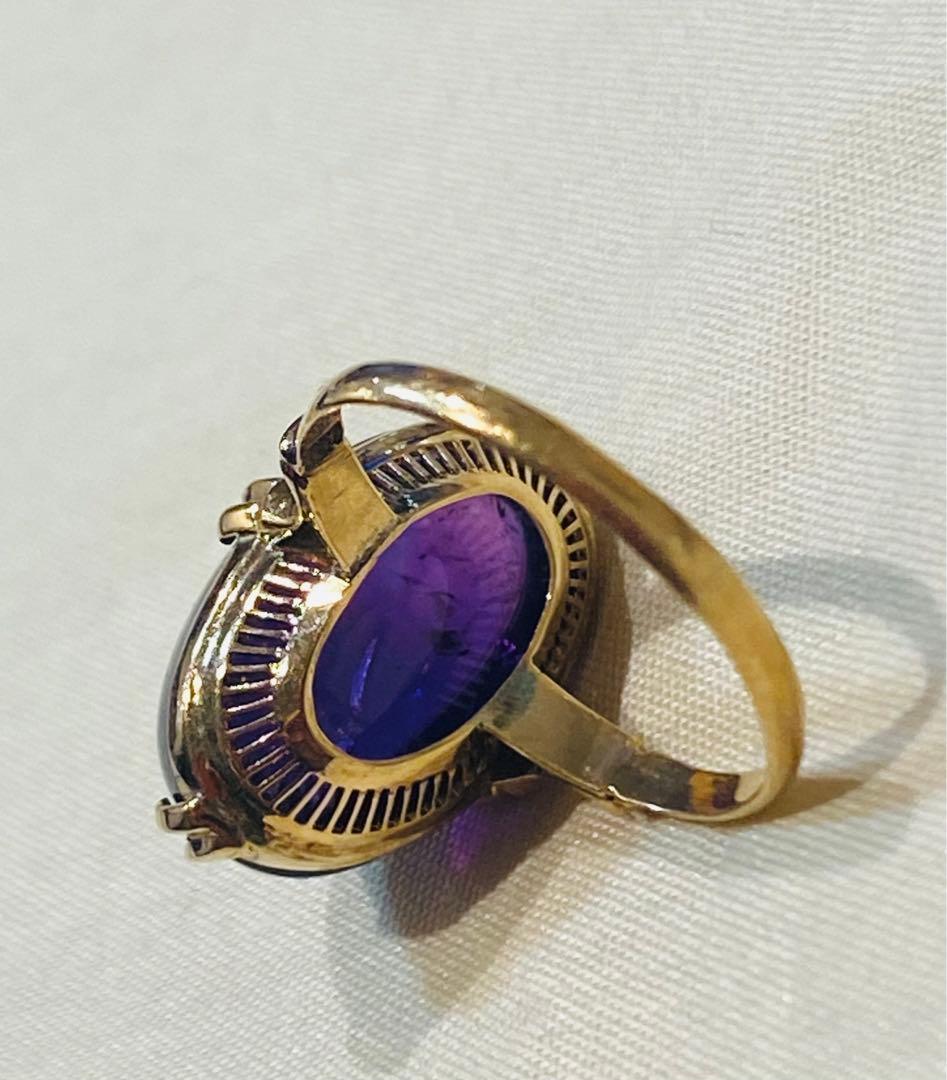 ニャン 昭和ジュエリー　18金　アメジストリング　11号