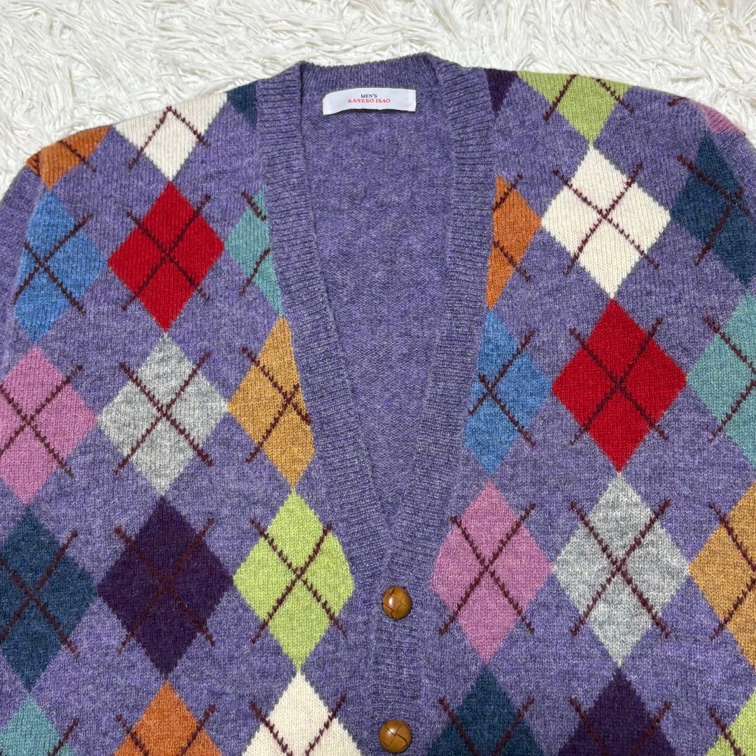 ★美品★ MENS KANEKO ISAO ニット カーディガン パープル 希少