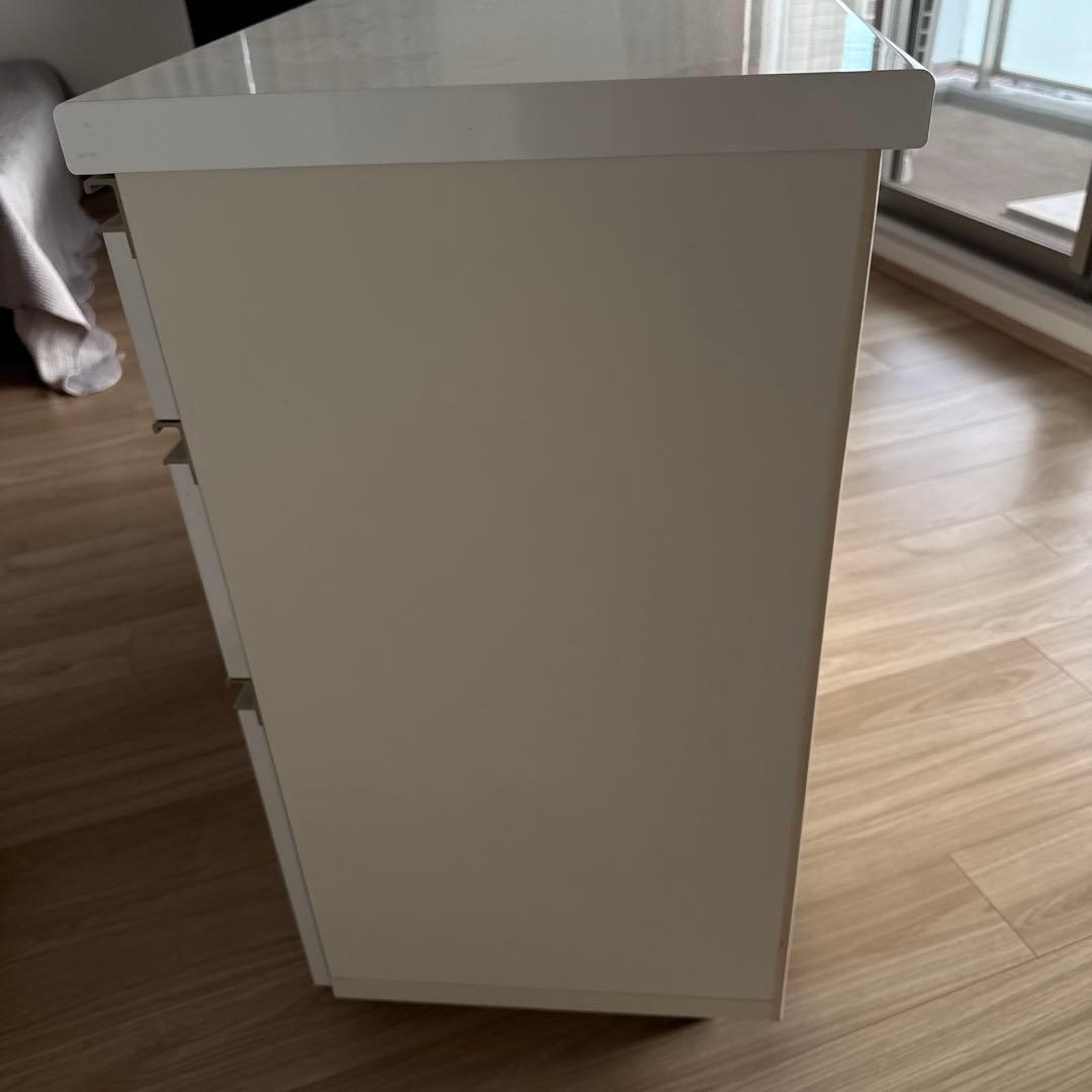 パモウナ◇キッチンカウンター◇食器棚◇幅120cm ホワイト