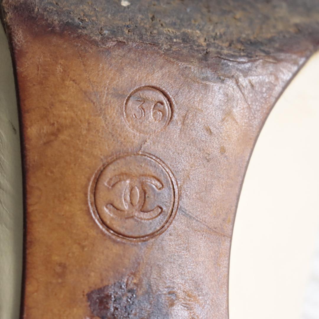 CHANEL　シャネル　ココマーク　バイカラー　パンプス　ハイヒール