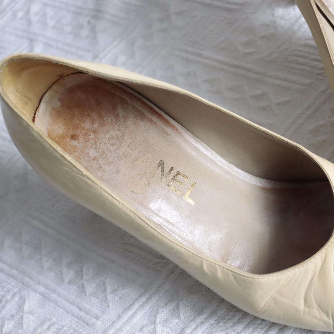 CHANEL　シャネル　ココマーク　バイカラー　パンプス　ハイヒール