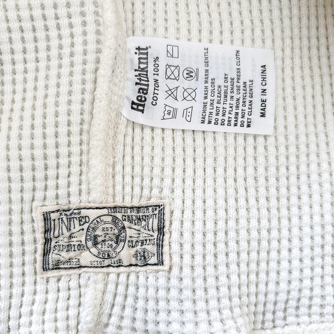 美品 Healthknit ヘルスニット スーパーヘビーワッフル スウェット L