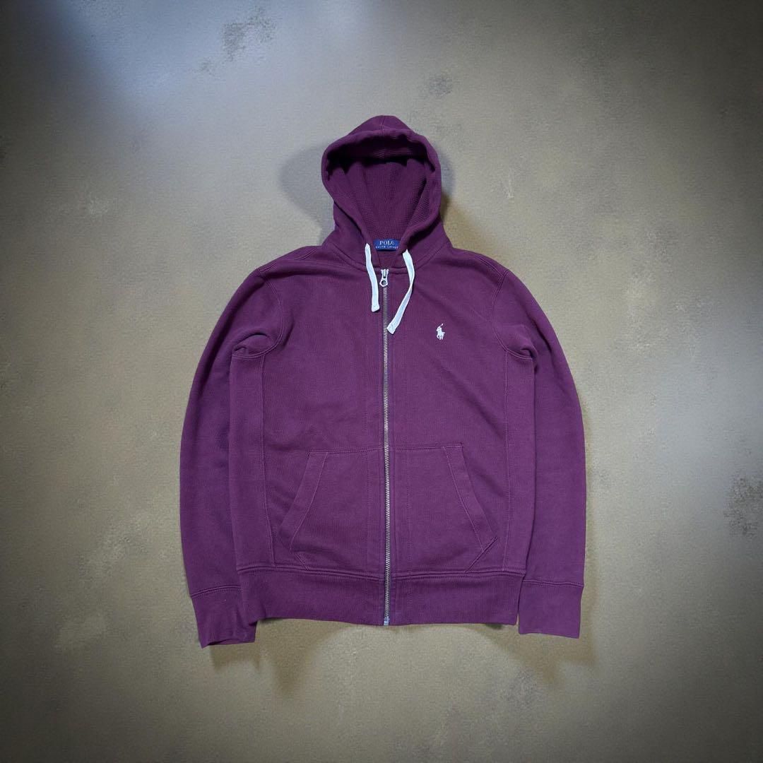 【好配色】ラルフローレン　ジップパーカー 短丈　現行タグ 裏起毛　フードサーマル