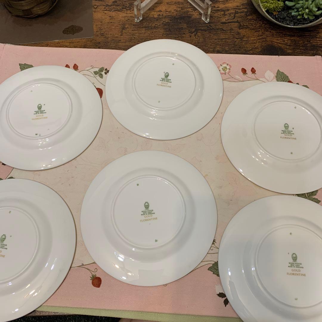 ウェッジウッド ゴールド　フロレンティーン　15.5cmケーキプレート 6枚