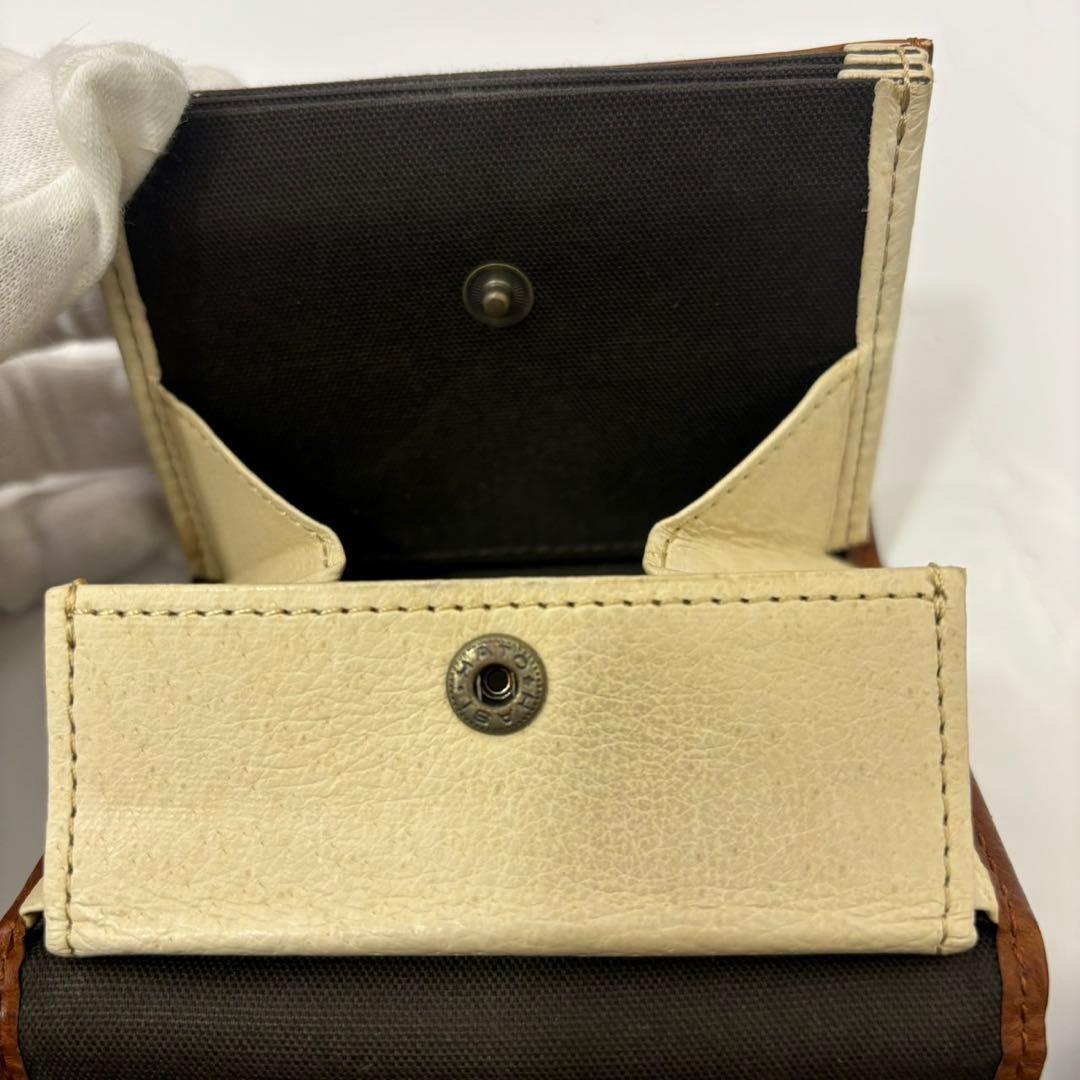 m+ エムピウ ミッレフォッリエ ブラウン レザー 財布