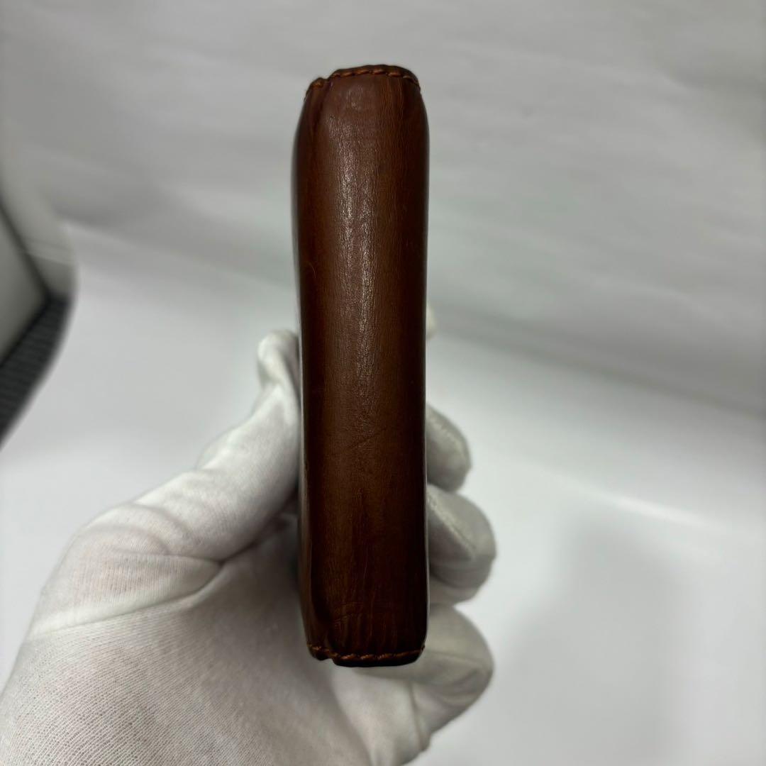 m+ エムピウ ミッレフォッリエ ブラウン レザー 財布