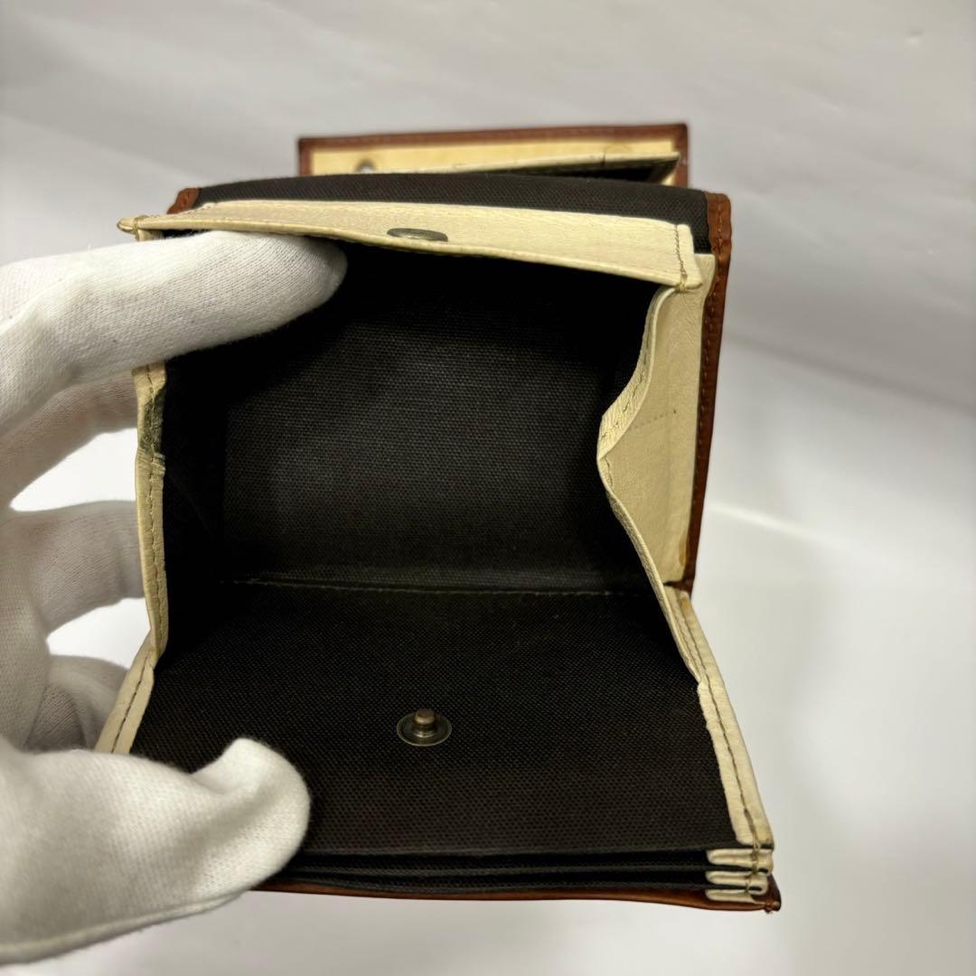 m+ エムピウ ミッレフォッリエ ブラウン レザー 財布