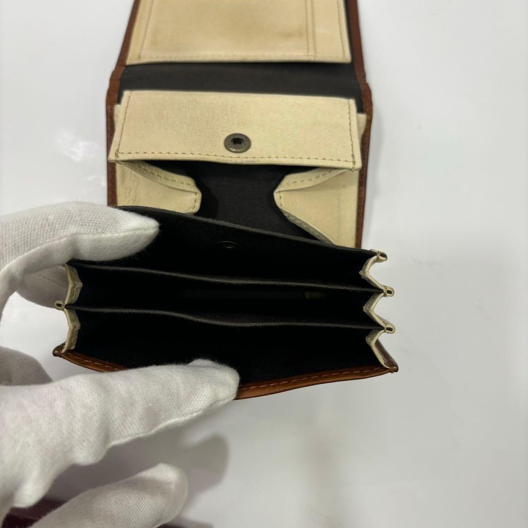 m+ エムピウ ミッレフォッリエ ブラウン レザー 財布