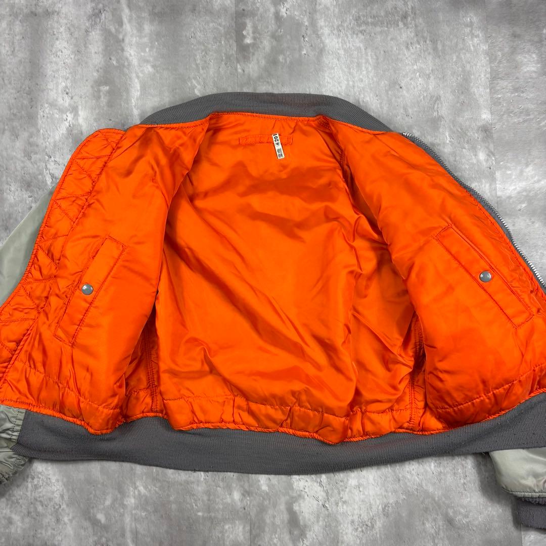 80sUSA製ALPHAアルファMA-1 フライトジャケット Mシルバー