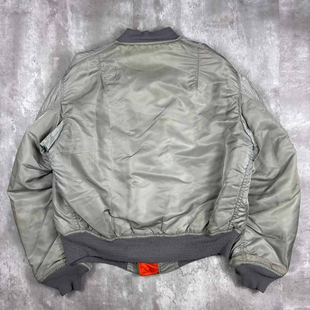 80sUSA製ALPHAアルファMA-1 フライトジャケット Mシルバー