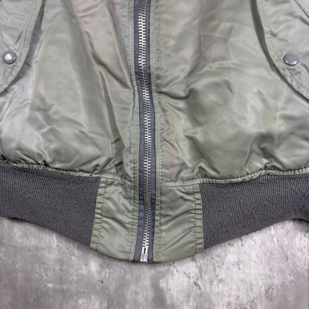 80sUSA製ALPHAアルファMA-1 フライトジャケット Mシルバー