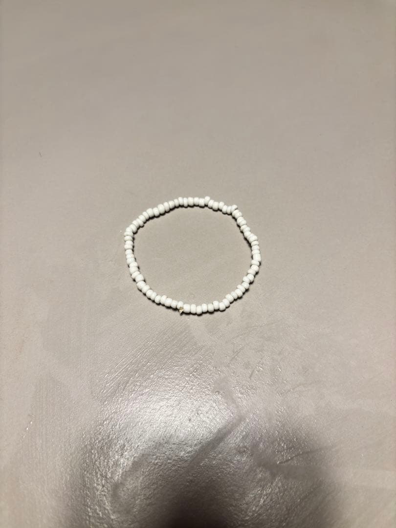 vintageホワイトハーツ ホワイトブレスレット ＋ 材料付