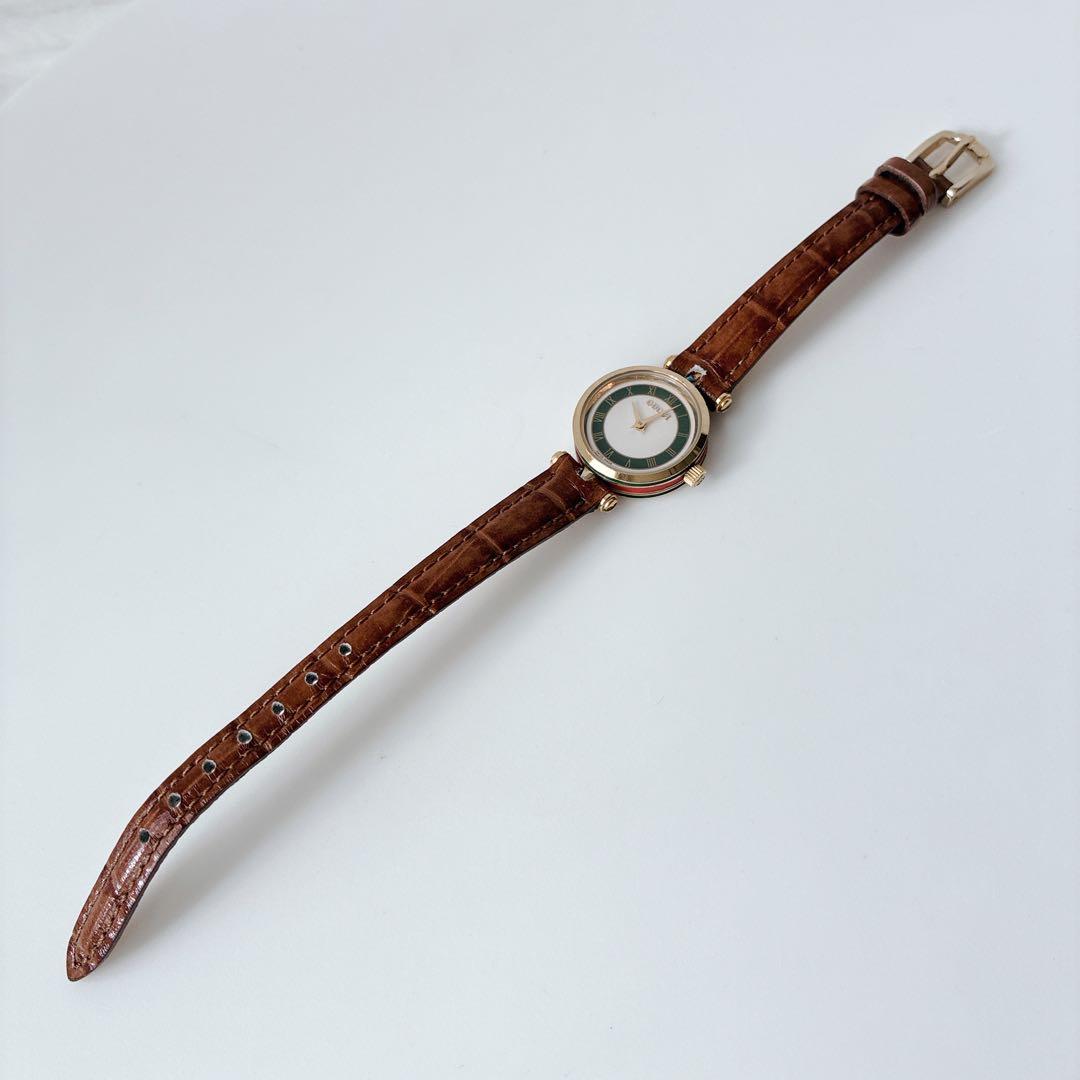 グッチ gucci レディース腕時計 シェリーライン レザー ゴールド 稼働品