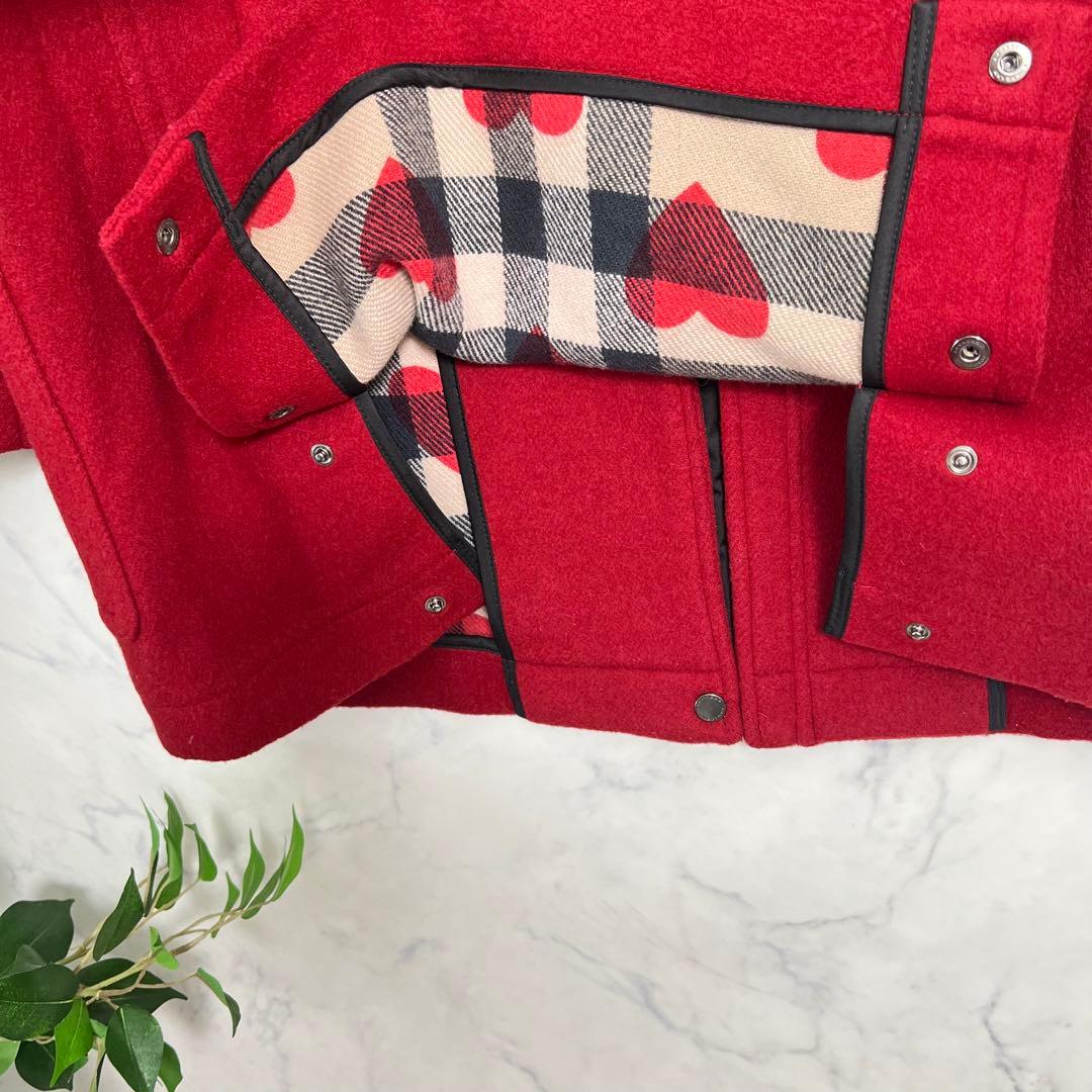 美品 限定完売品 バーバリーロンドン ハート柄ダッフルコート ロング