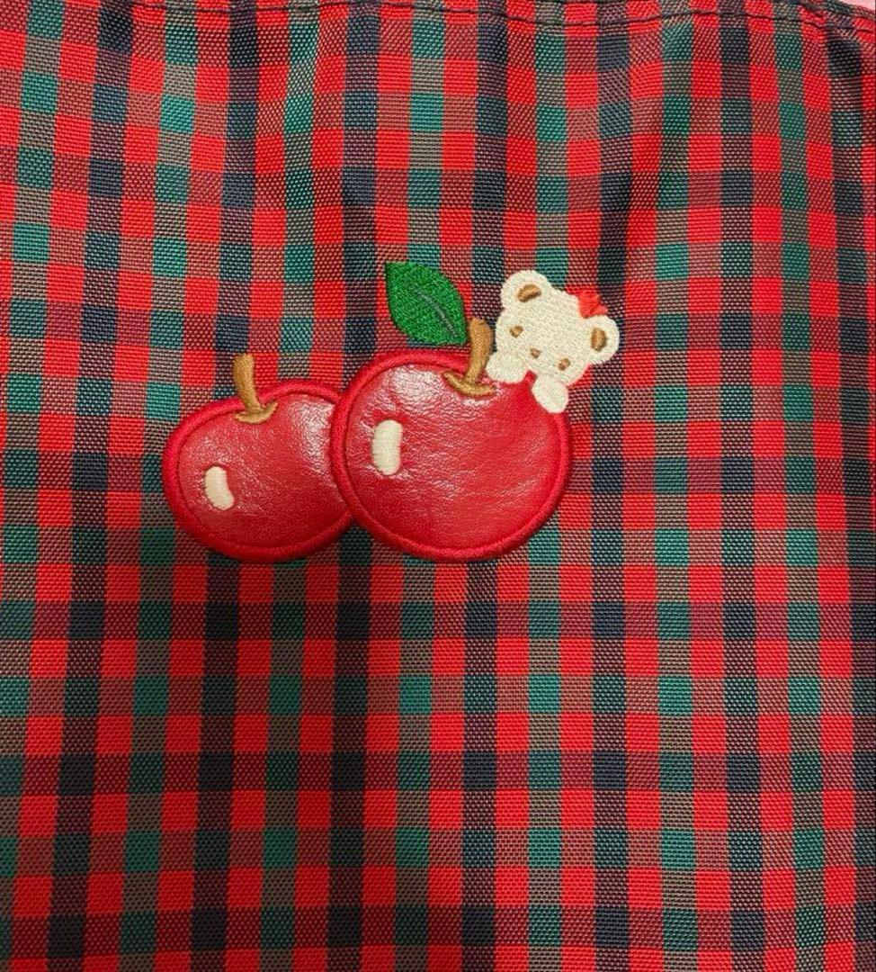 ファミリアチェック赤バック