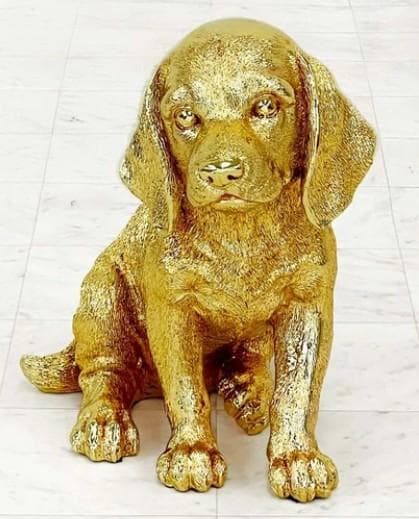 イヌ 犬 置物 ゴールド オブジェ 子犬 モダン 43301DG-GD