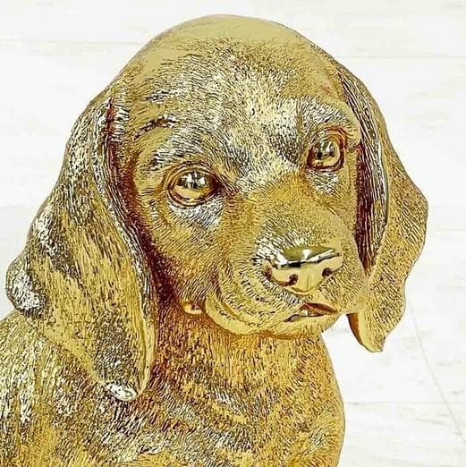 イヌ 犬 置物 ゴールド オブジェ 子犬 モダン 43301DG-GD
