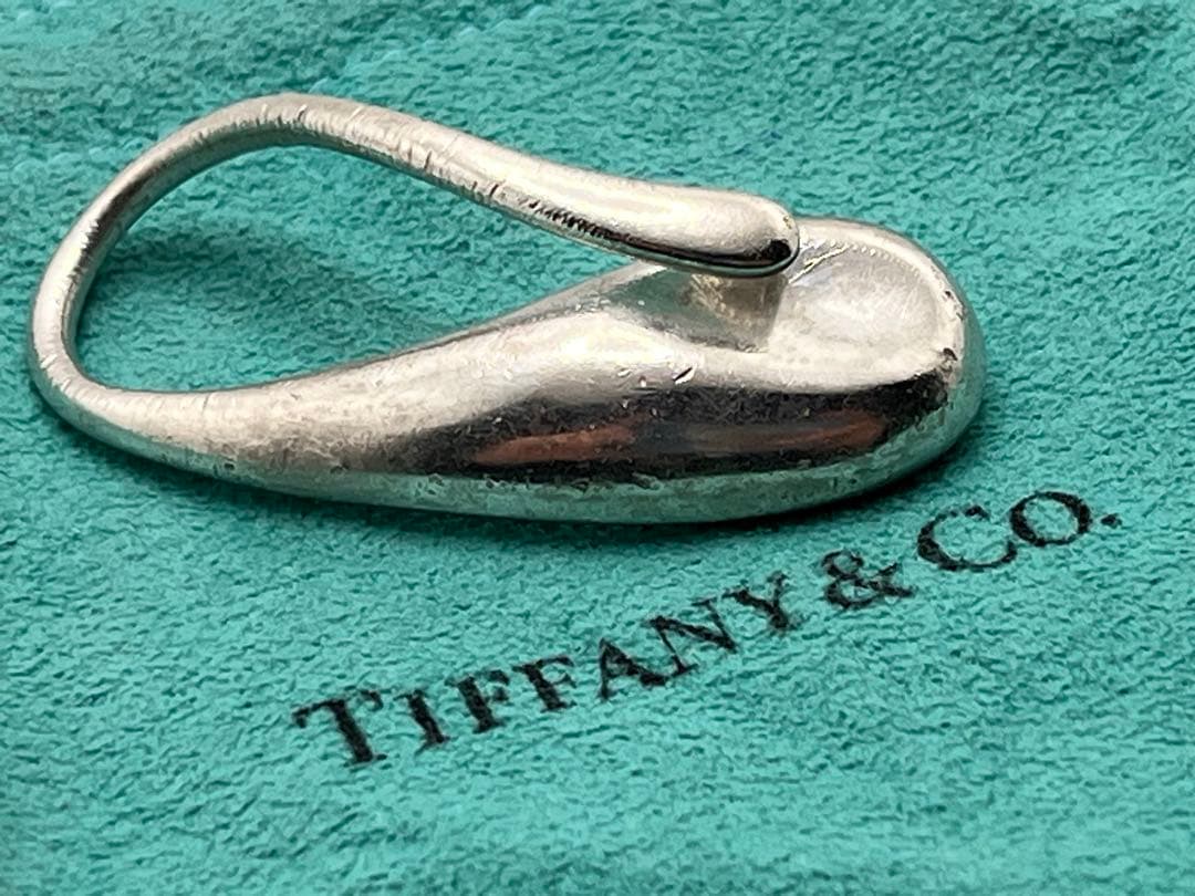 c385 希少　レア　ティファニー　ティアドロップ　マネークリップ　キーリング