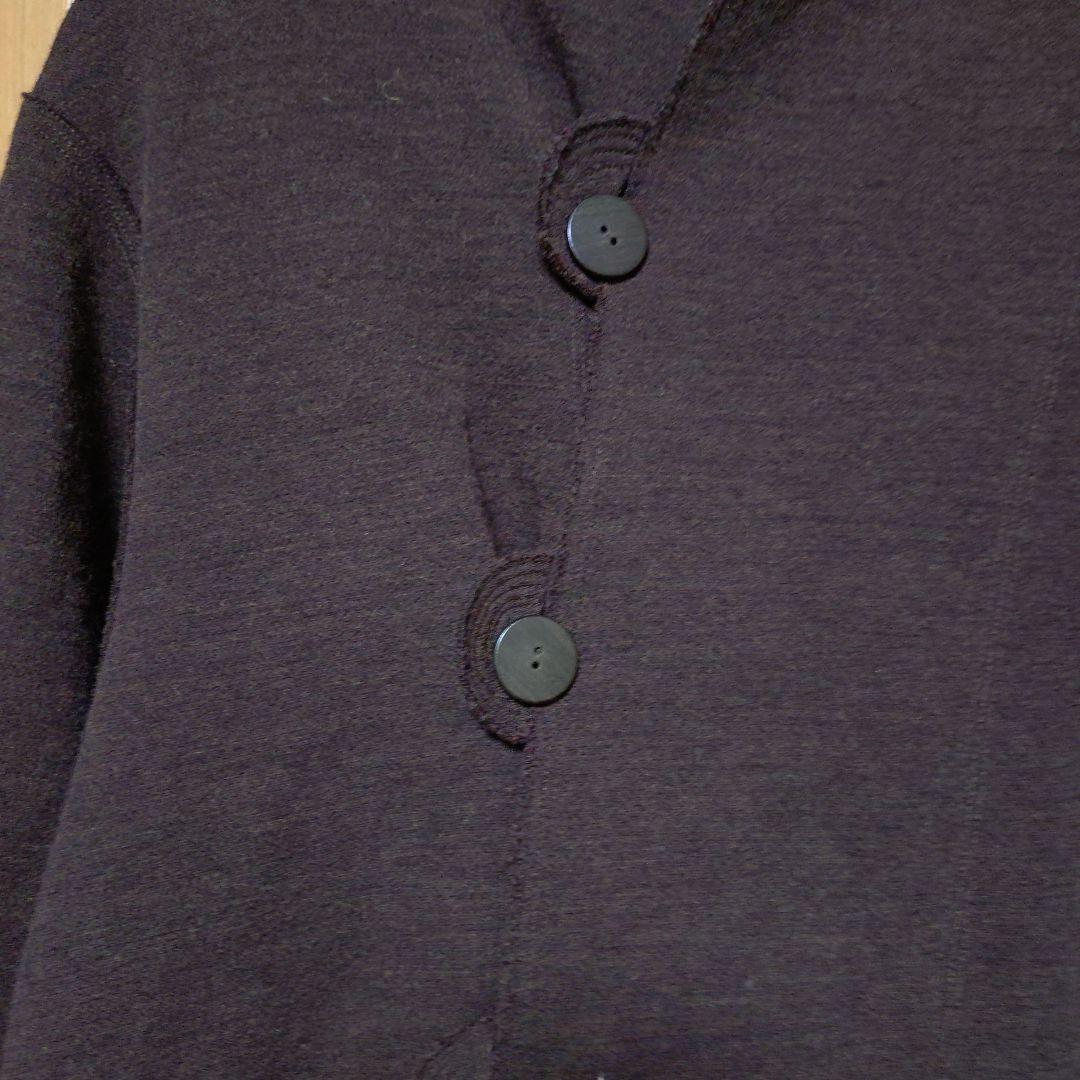 ヨーガンレール　ダークブラウン ボタン付きロングコート　毛100%