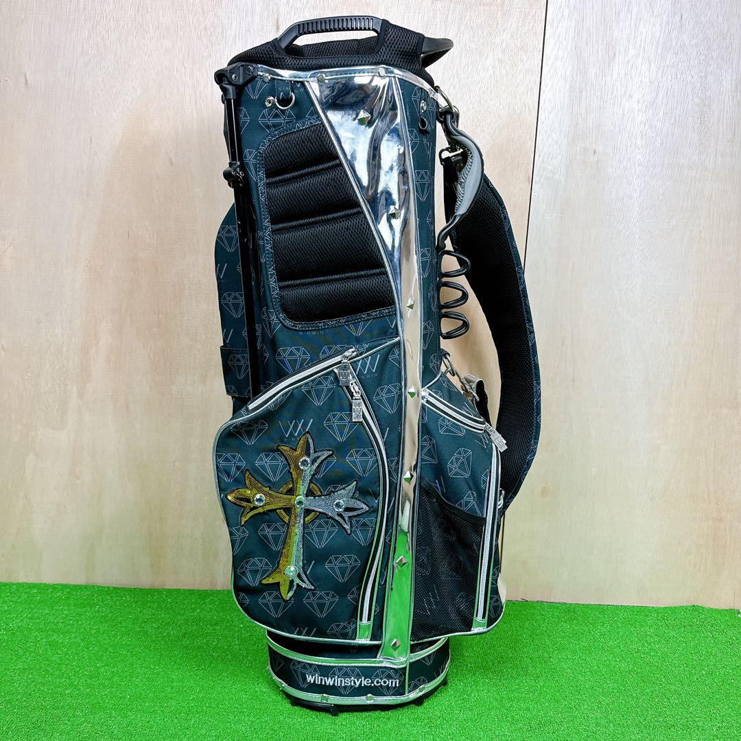 WINWIN STYLE スパンコール スタンド式 キャディバッグ スカル