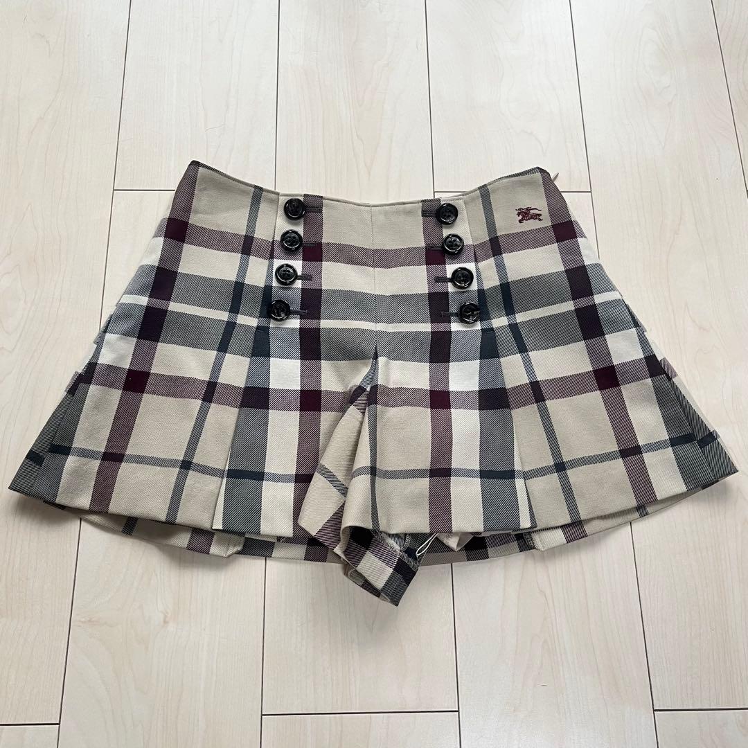 Y2K バーバリーブルーレーベル チェック キュロット パンツ ミニスカート