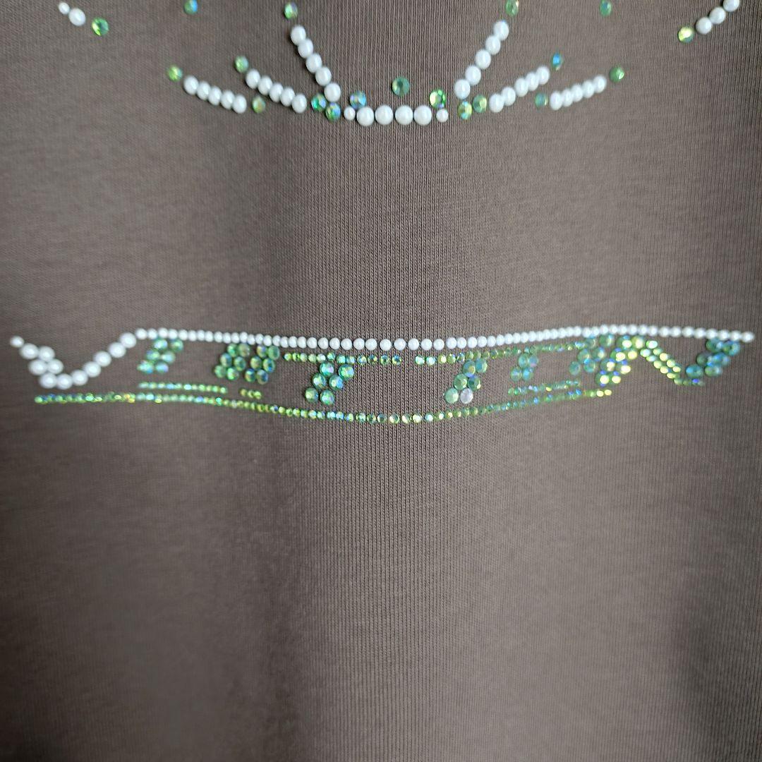 【最高級の逸品】ルイヴィトン☆センターロゴラインストーンTシャツXLサイズ相当