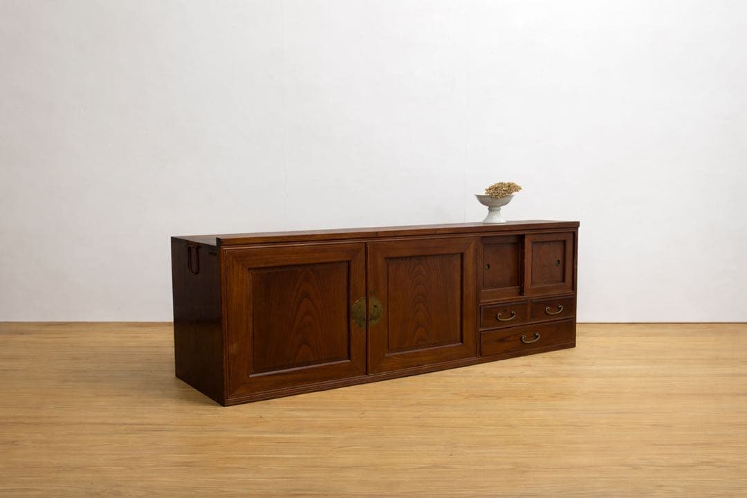 ローボード　棚　木製　M084　古道具　古家具　和家具　ビンテージ　アンティーク