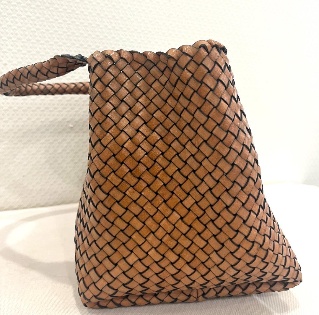 HIROFU ヒロフ イントレチャート レザートートバッグ ブラウン 本革 袋付