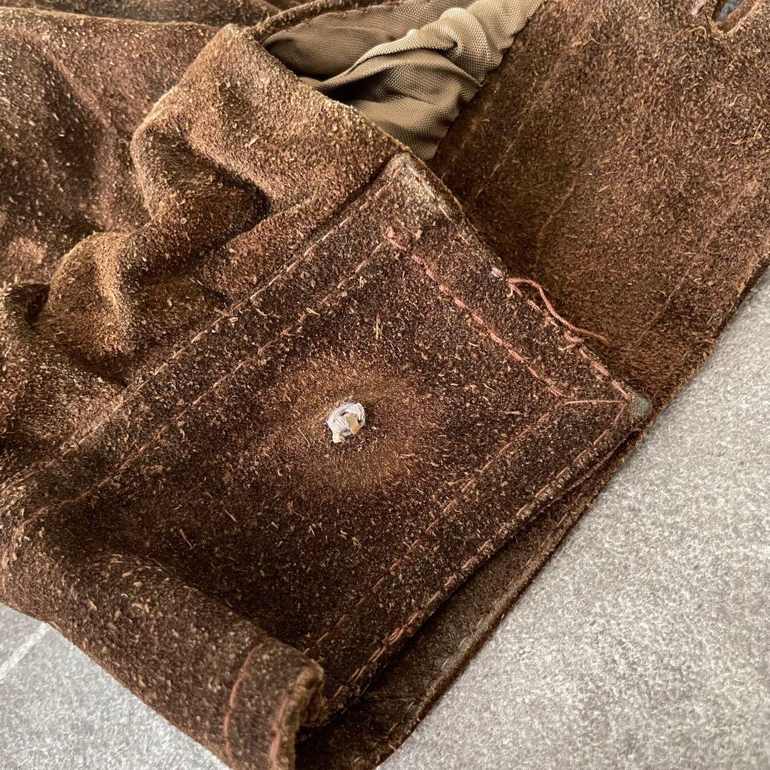 euro vintage 本革 スウェードレザージャケット 短丈 ブラウン