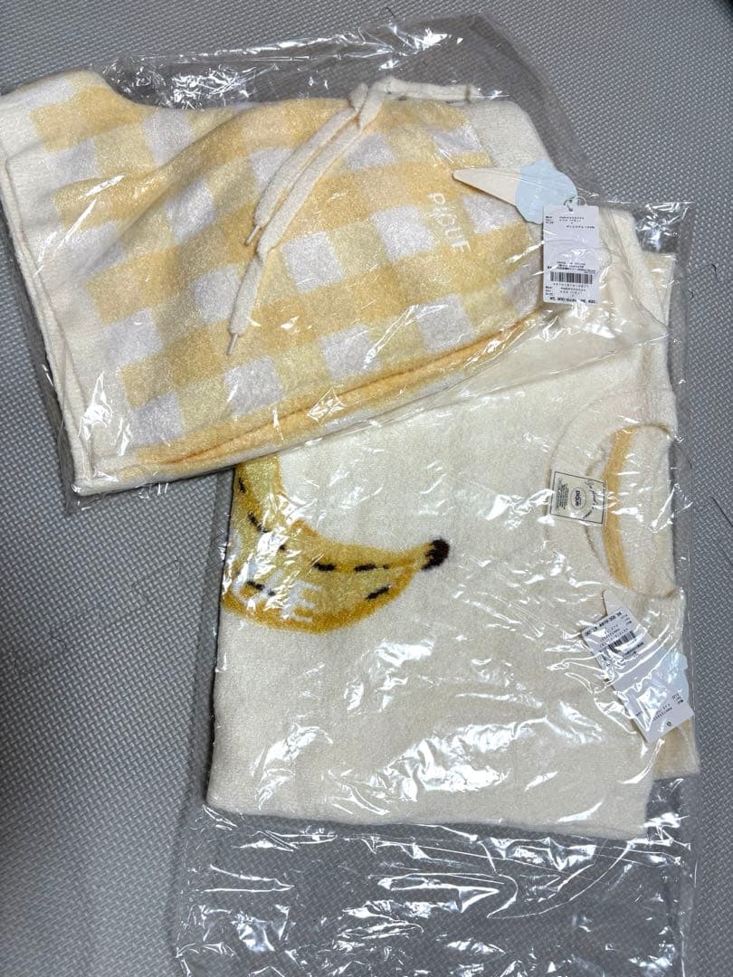 ジェラートピケ　新品未使用　フルーツ　バナナ　セットアップ