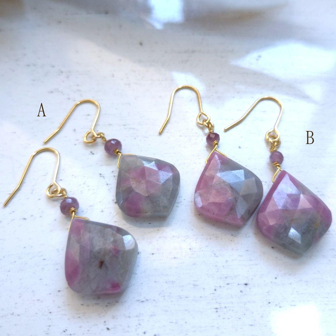 専用【A】ルビーインフェルドスパーとスタールビーのピアス