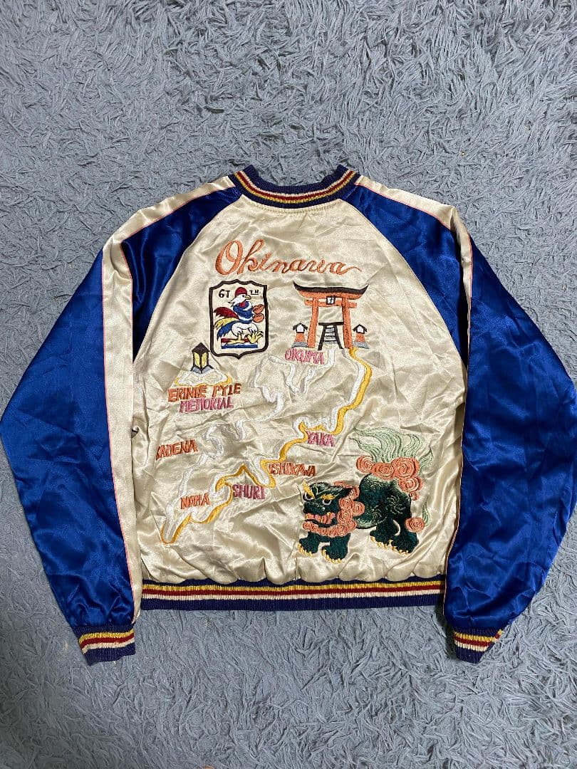 激レア 東洋エンタープライズ　スカジャン 鷹&沖縄MAP柄 ブルーノマーズ着用