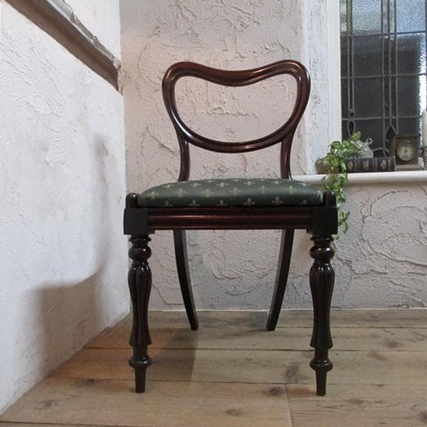 イギリス アンティーク 家具 バルーンバックチェア 椅子 イス 英国 4791d