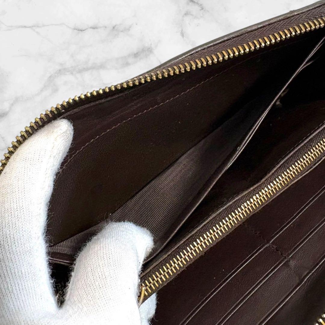 美品✨ ボッテガヴェネタ イントレチャート　長財布 ラウンドファスナー