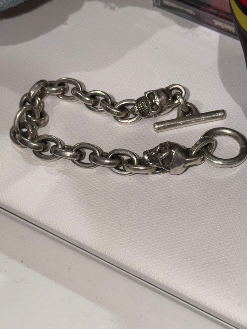 スカルブレスレット　全長約21cm