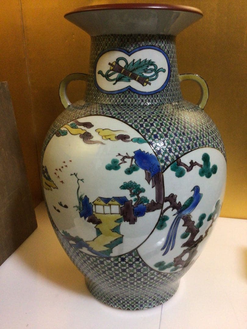 九谷焼 為吉 高さ約36センチ 共箱付き