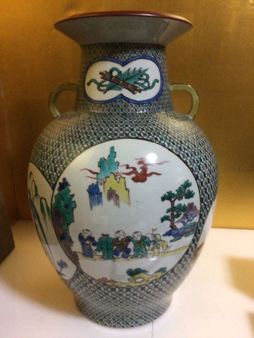 九谷焼 為吉 高さ約36センチ 共箱付き