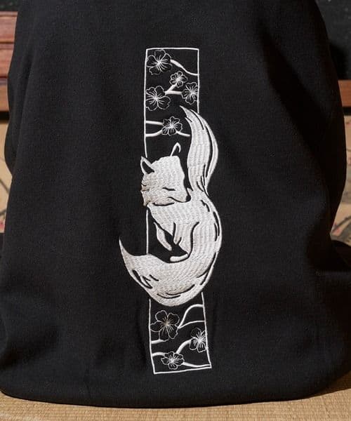 即*ー様 狐刺繍ファイヤーフックカーディガン