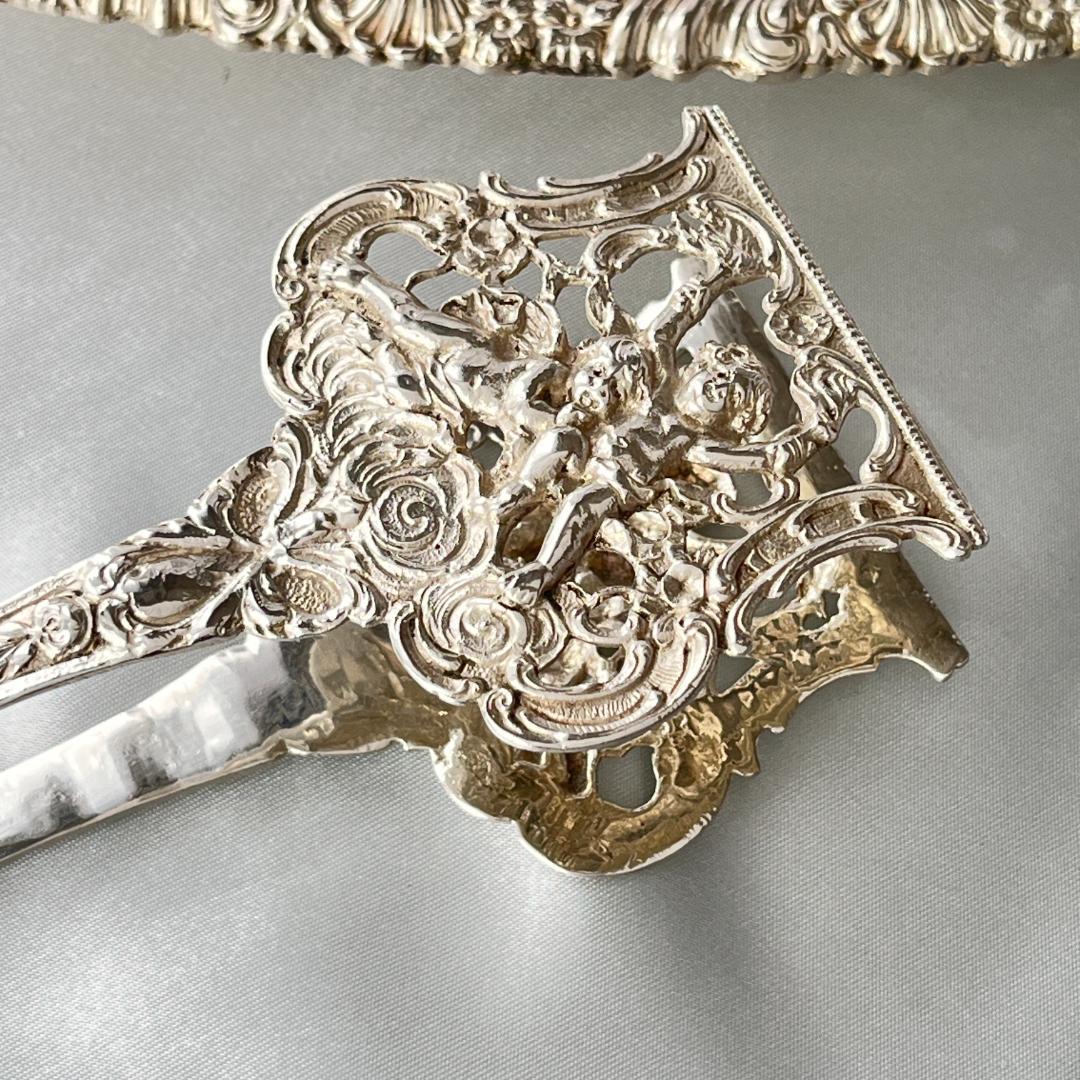 【ドイツ】 天使のペストリートング【純銀】鳥と花々 17.5cm 豪奢！