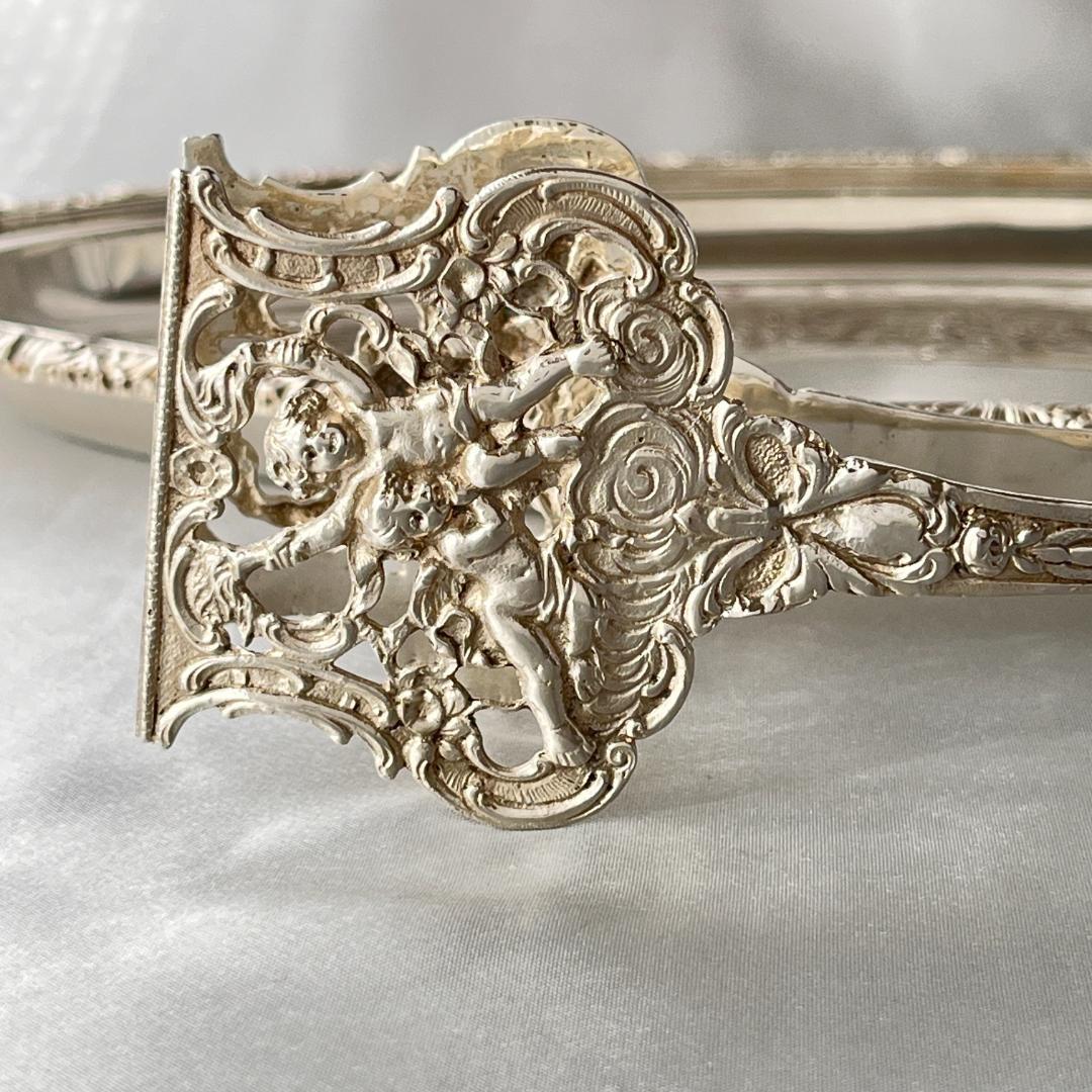 【ドイツ】 天使のペストリートング【純銀】鳥と花々 17.5cm 豪奢！