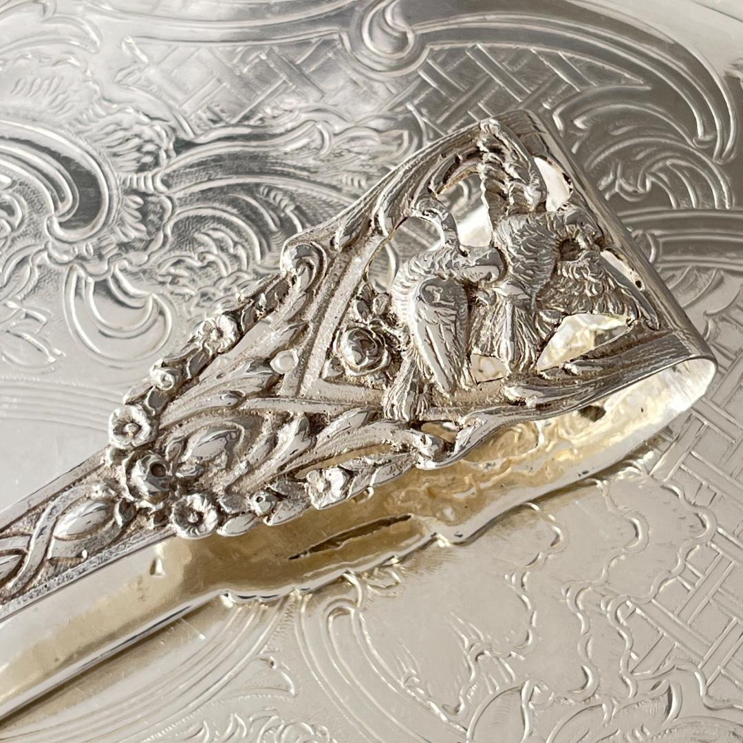 【ドイツ】 天使のペストリートング【純銀】鳥と花々 17.5cm 豪奢！