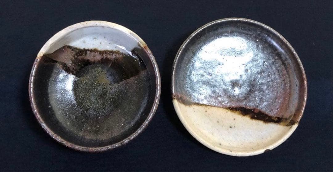 《R》廣永窯 黒織部 蓋物6客 坪島土平 共箱　260128く2