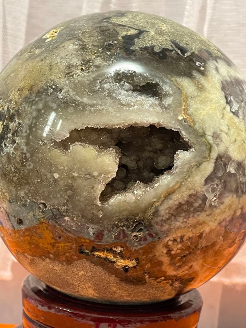 希少 金色　口笑原石（幸運水晶）台座付き　原石　天然石　原石　浄化